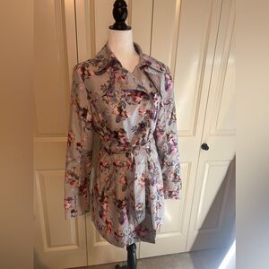 Guess medium trench coat grey with floral